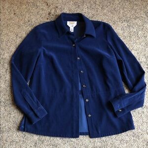 Navy Blue Button-Up Shirt Talbots petite small
